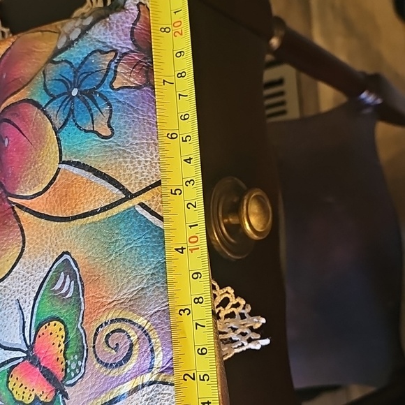 Sharif (since 1827) Colorful Butterfly and Floral Crossbody Bag, Handpainted! - Picture 6 of 12